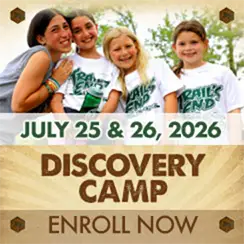 Button to enroll in Discovery Camp 2026 at Trails End Camp in Beach Lake, PA