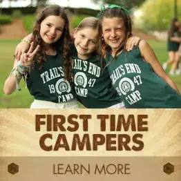 Button linking to First Time Campers information at Trails End Camp in Beach Lake, PA