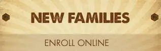 Button for new families to enroll online at Trails End Camp in Beach Lake, PA