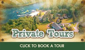 Button to book a private tour of Trails End Camp in Beach Lake, PA