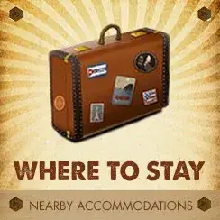 Button linking to lodging options near Trails End Camp in Beach Lake, PA