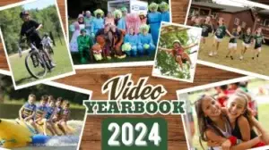 Video Yearbook 2024 button linking to camper highlights from Trails End Camp