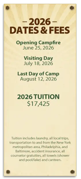 Dates and fees information for Trails End Camp 2026