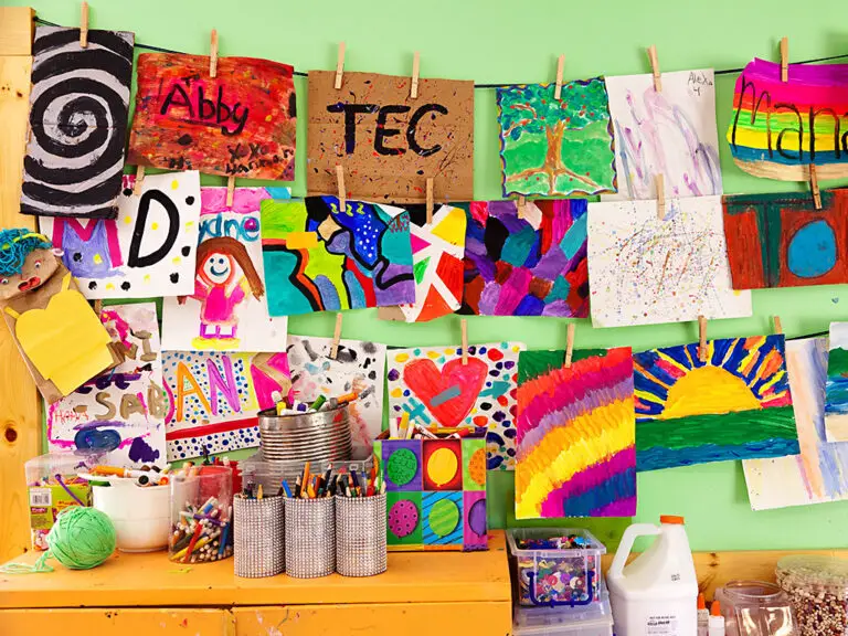 Art created by campers at the Trails End Camp Creativity Center
