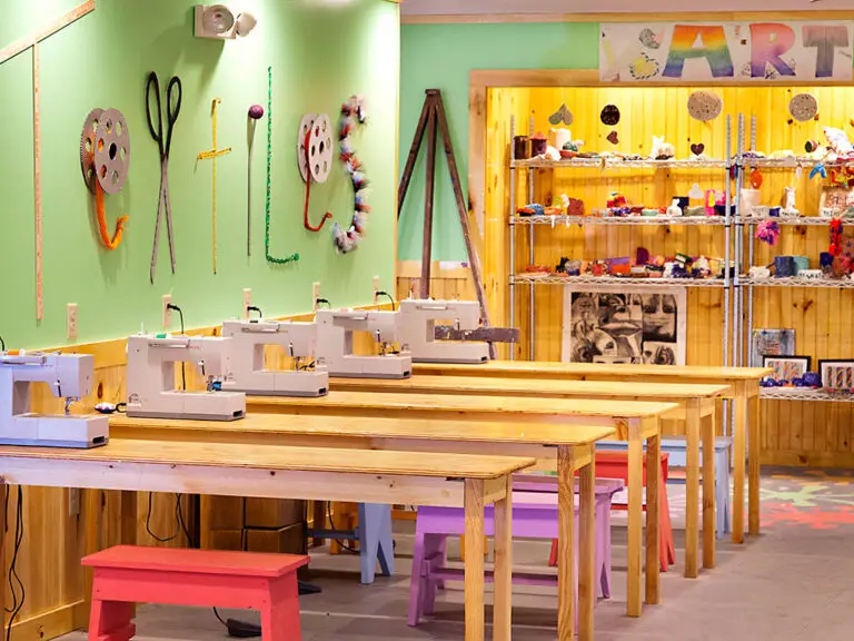 Sewing center in Creativity Center at Trail's End Camp