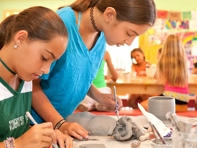 Hands-on art sessions at Trails End Camp