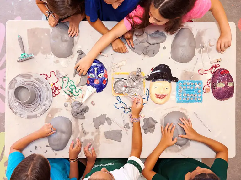 Campers expressing creativity at the Trails End Camp Creativity Center
