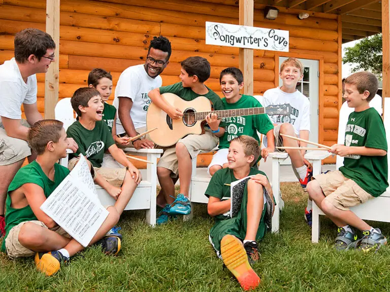 Music and recording activities at the Trails End Camp Creativity Center