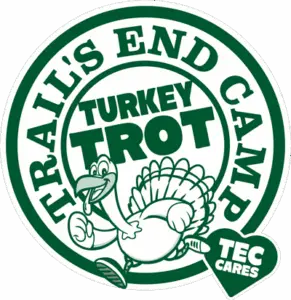 Turkey Trot event logo supported by Trails End Camp