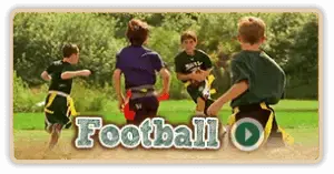 Football video thumbnail featuring campers playing flag football at Trails End Camp in Beach Lake, PA